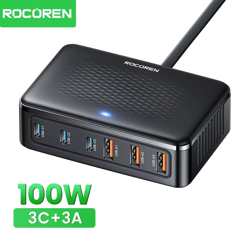 Rocoren 6-Port Desktop GaN Charger