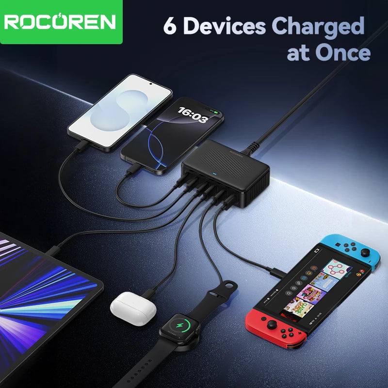 Rocoren 6-Port Desktop GaN Charger