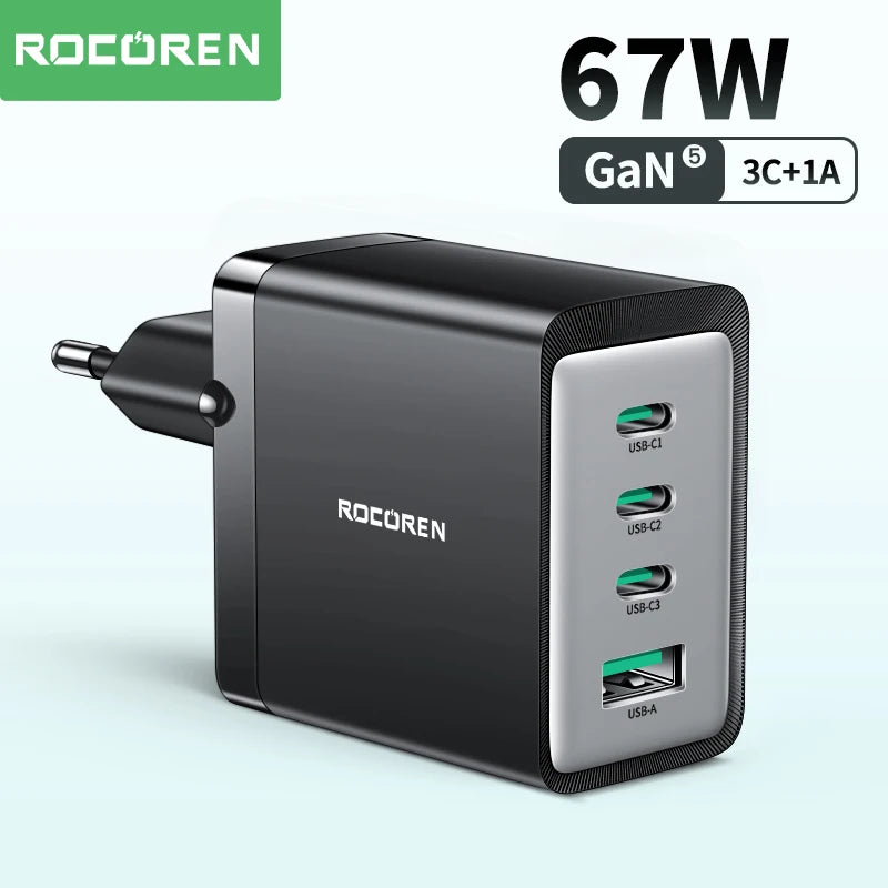 Rocoren 67W 4-Port GaN Charger