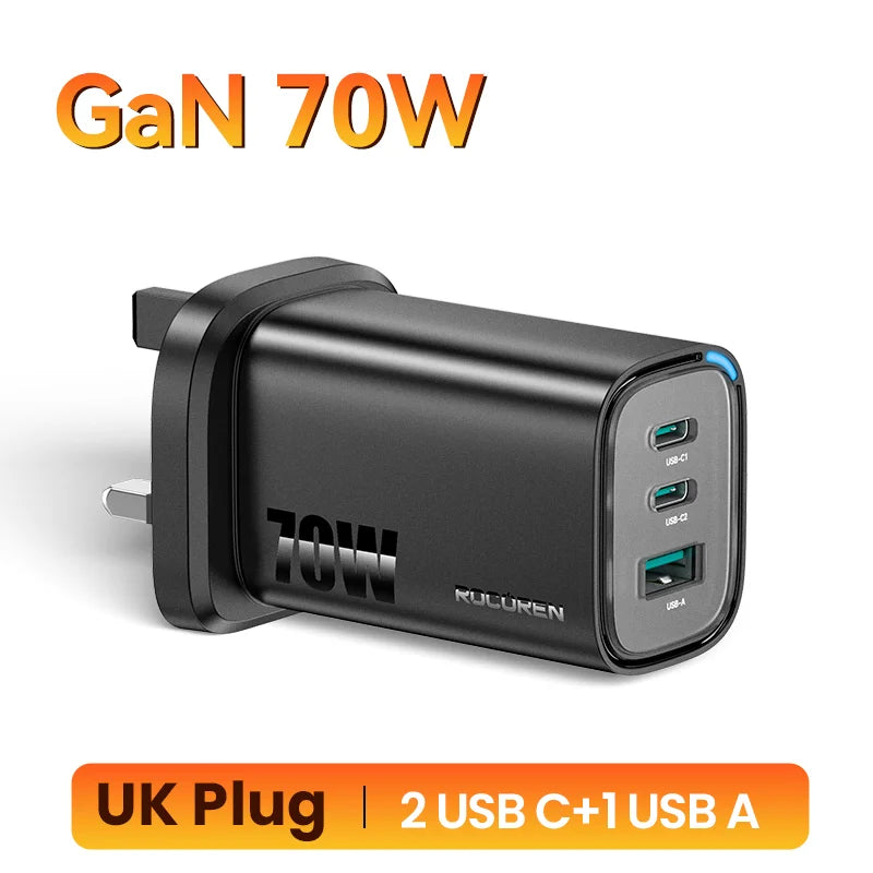 70W GaN Charger for Laptop & Phone