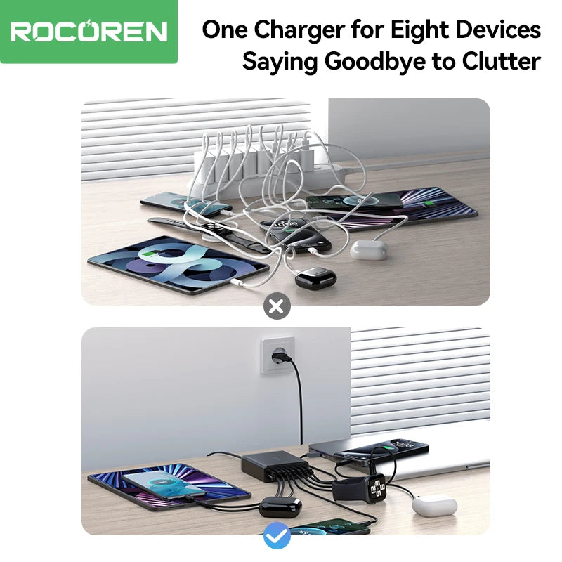 Rocoren 200W 8-Port Desktop Charger