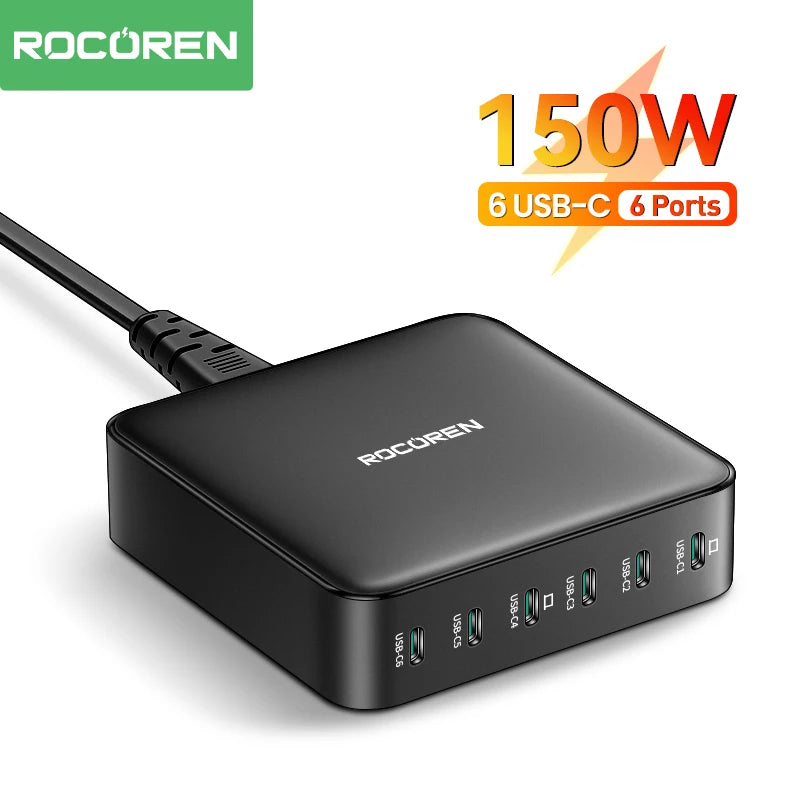 Rocoren 150W 6-Port Desktop Charger